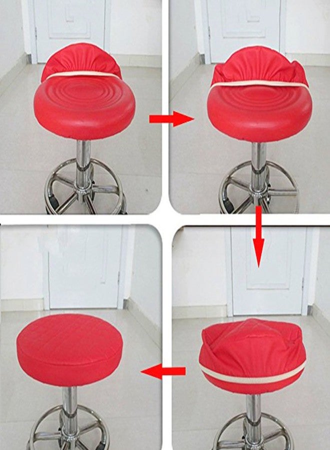 Levoberg غطاء كرسي بار دائري من الجلد الصناعي من ليفوبيرج، مزود بمطاط، مقاس 15.74 بوصة، بنقشة شبكية سوداء - Image 4